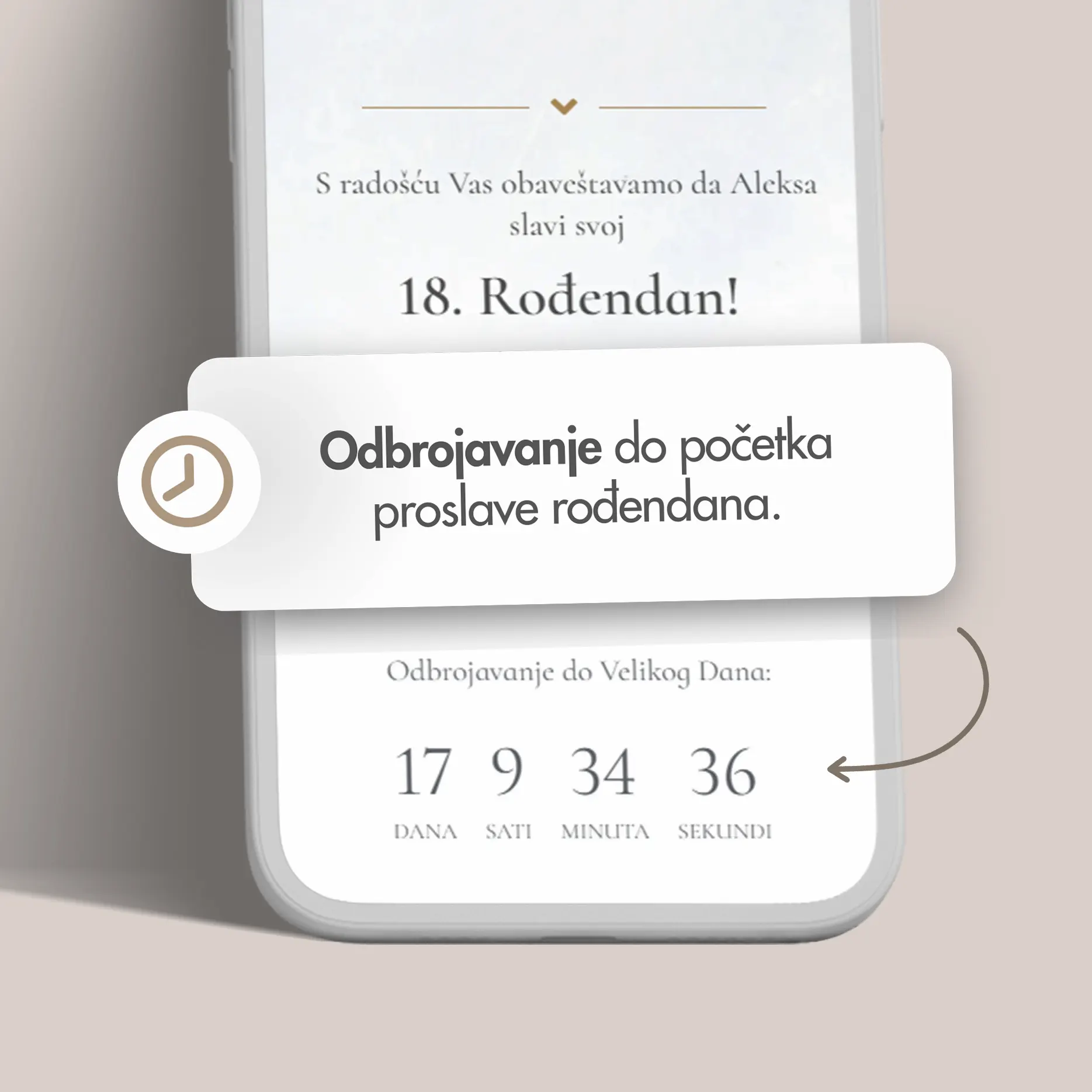 Jednostavna Muška Elektronska Pozivnica za 18. Rođendan