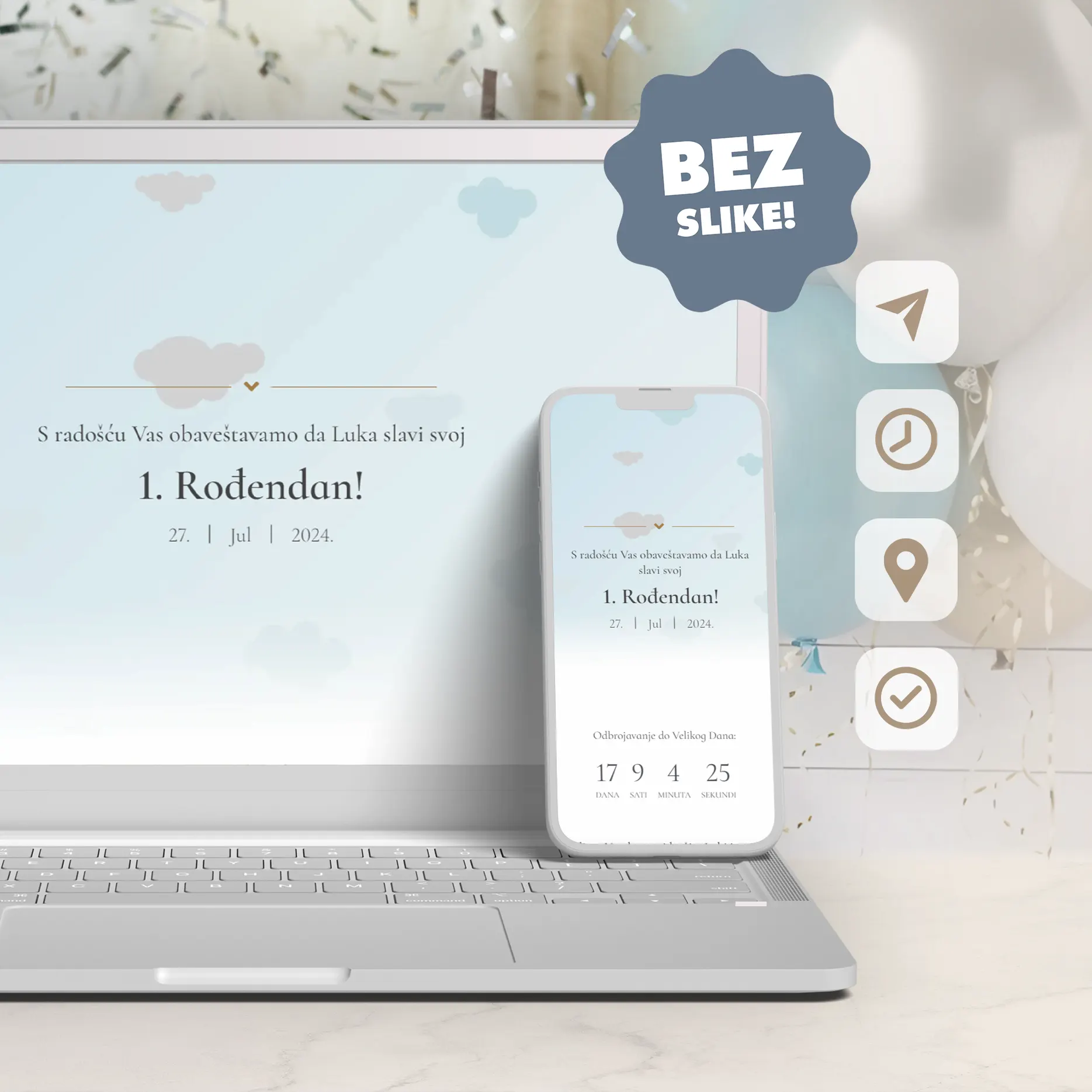 Elektronska Pozivnica za Prvi Rođendan Dečaka