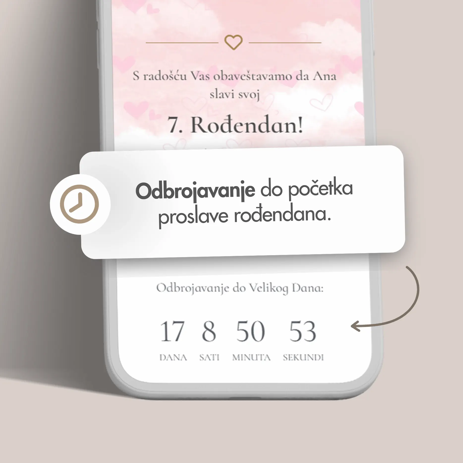 Ženska Roza Elektronska Pozivnica: Za Dečje Rođendane