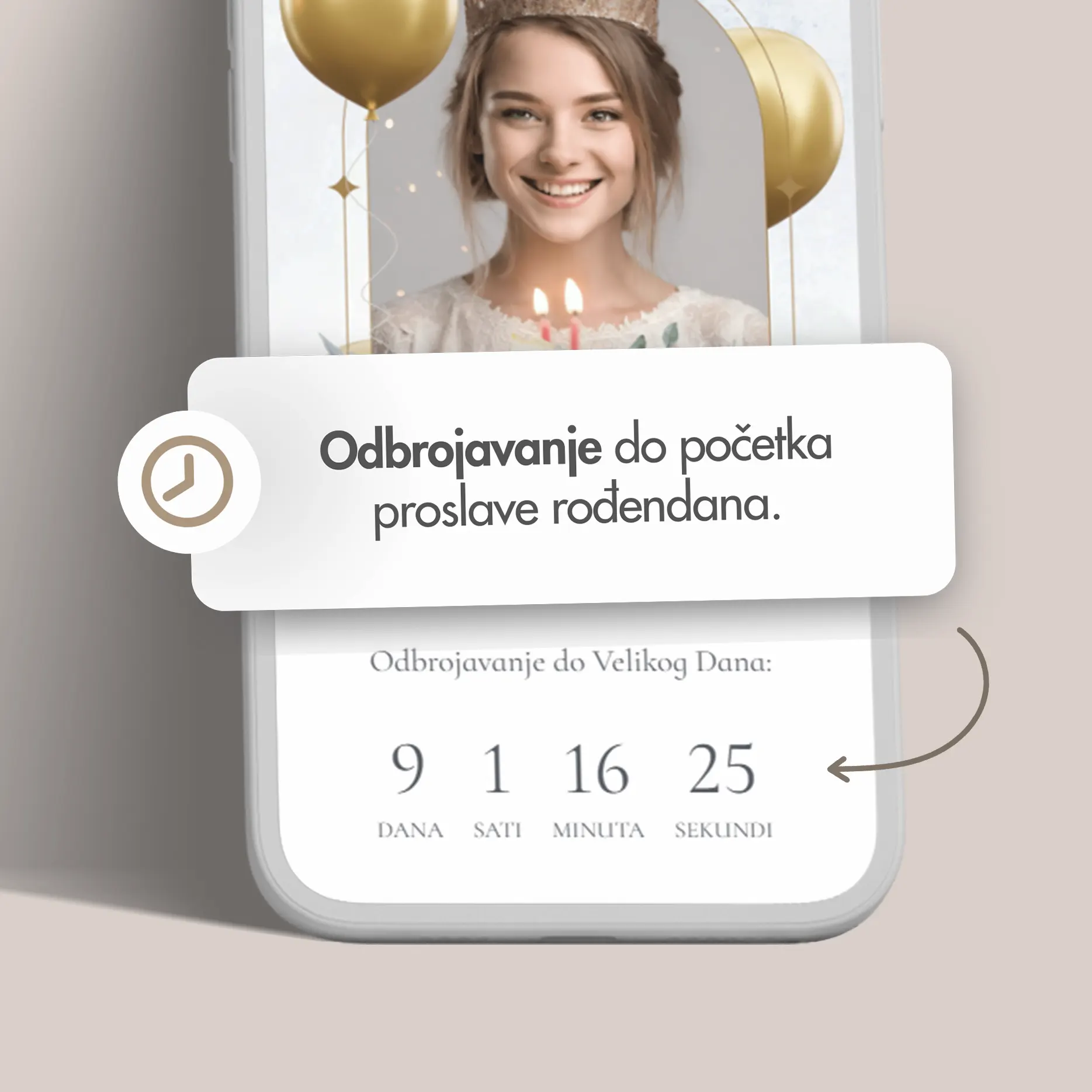 Elektronska Pozivnica za Ženski 18. Rođendan sa Slikom Slavljenice