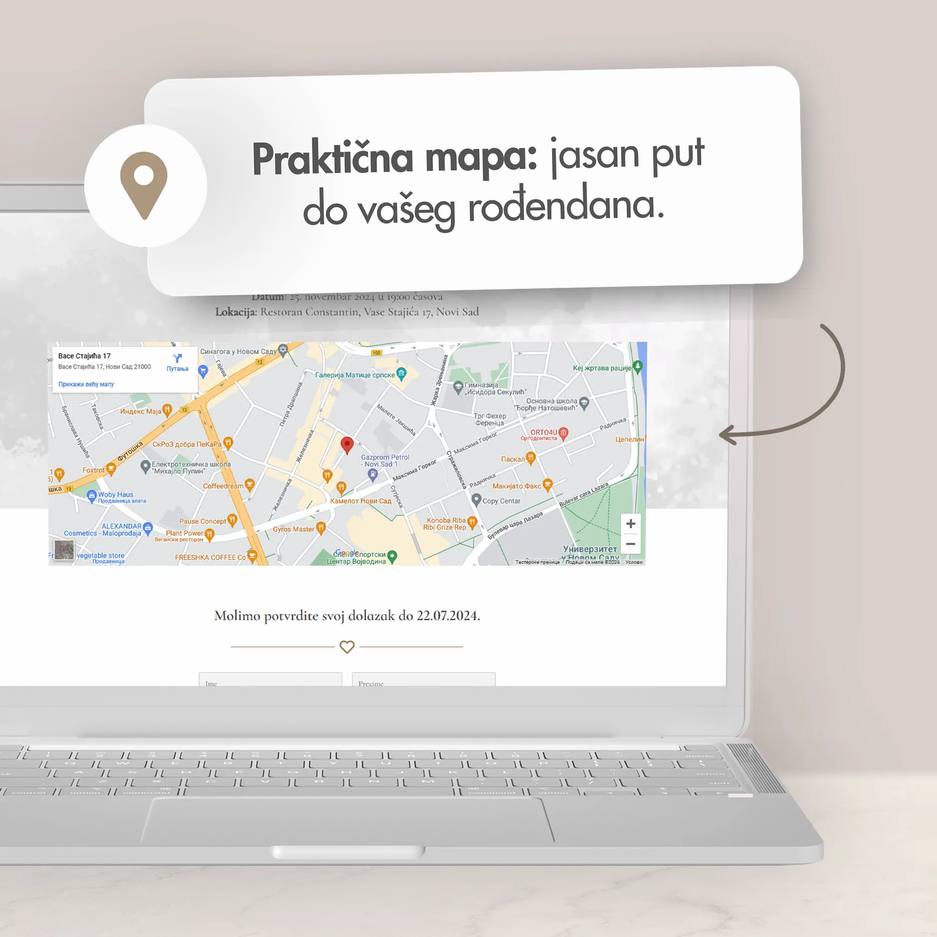 Elegantna Elektronska Pozivnica za Ženski 18. Rođendan