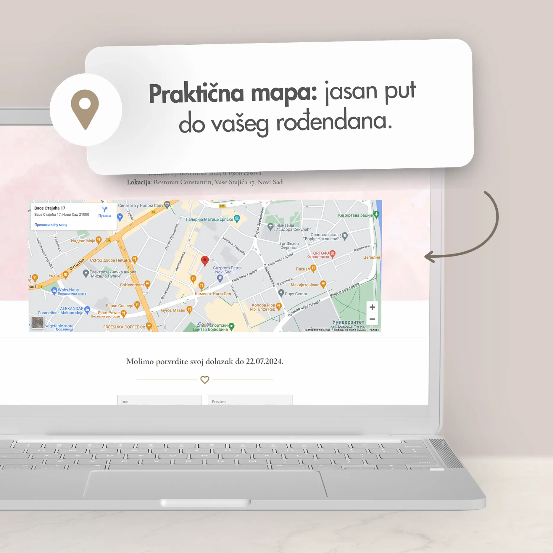 Ženska Elektronska Pozivnica za Prvi Rođendan sa Slikom