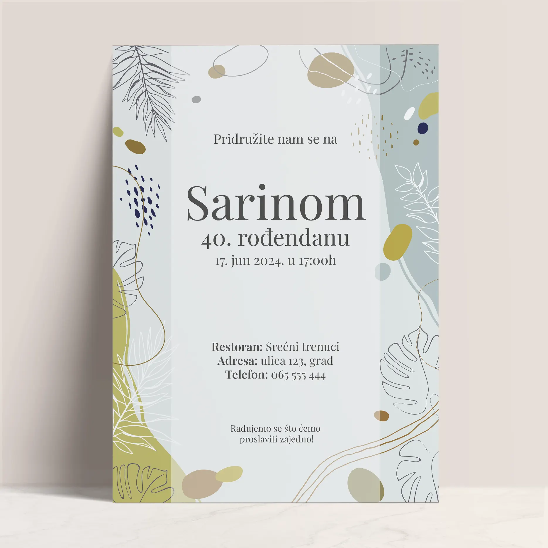 Pozivnica za Rođendan sa Apstraktnim Oblicima